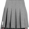 Thom Browne logo patch pleated short skirt