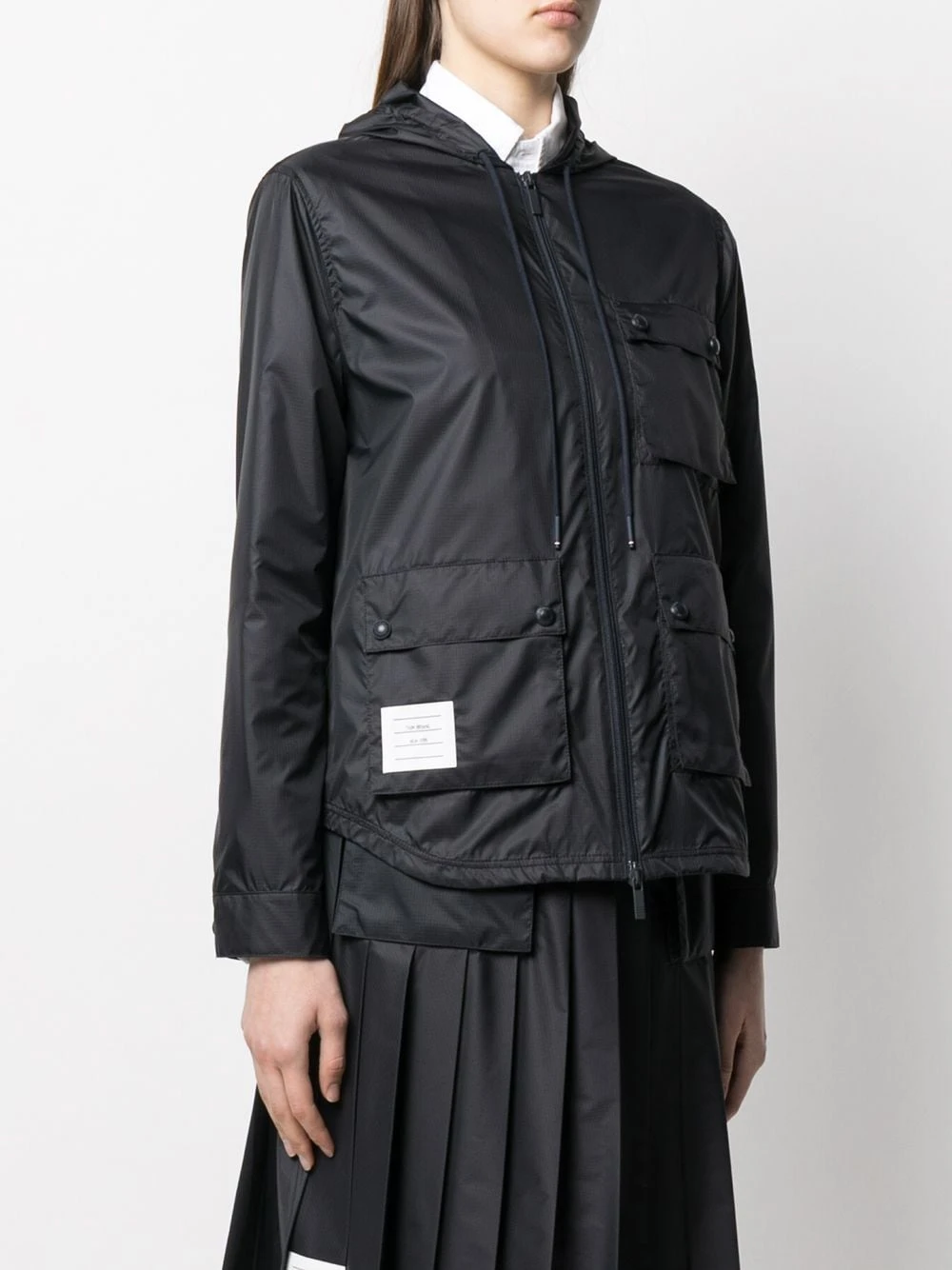 Wholesale π Thom Browne Zip up hooded jacket trench coats & raincoats of women β 3 Thom Browne zip-up hooded jacket