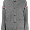 Thom Browne RWB-stripe waffle-stitch knitted jacket