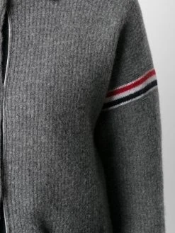 Thom Browne RWB-stripe waffle-stitch knitted jacket