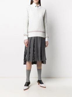 Thom Browne striped half Milano stitch crew neck jumper