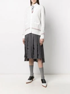 Thom Browne striped half Milano stitch V-neck cardigan