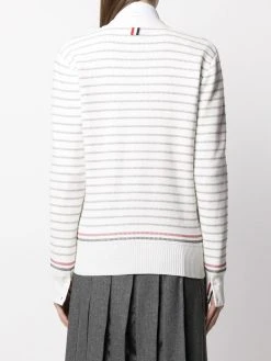Thom Browne striped half Milano stitch V-neck cardigan