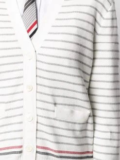 Thom Browne striped half Milano stitch V-neck cardigan