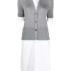 Thom Browne short-sleeve V-neck cardigan shirtdress