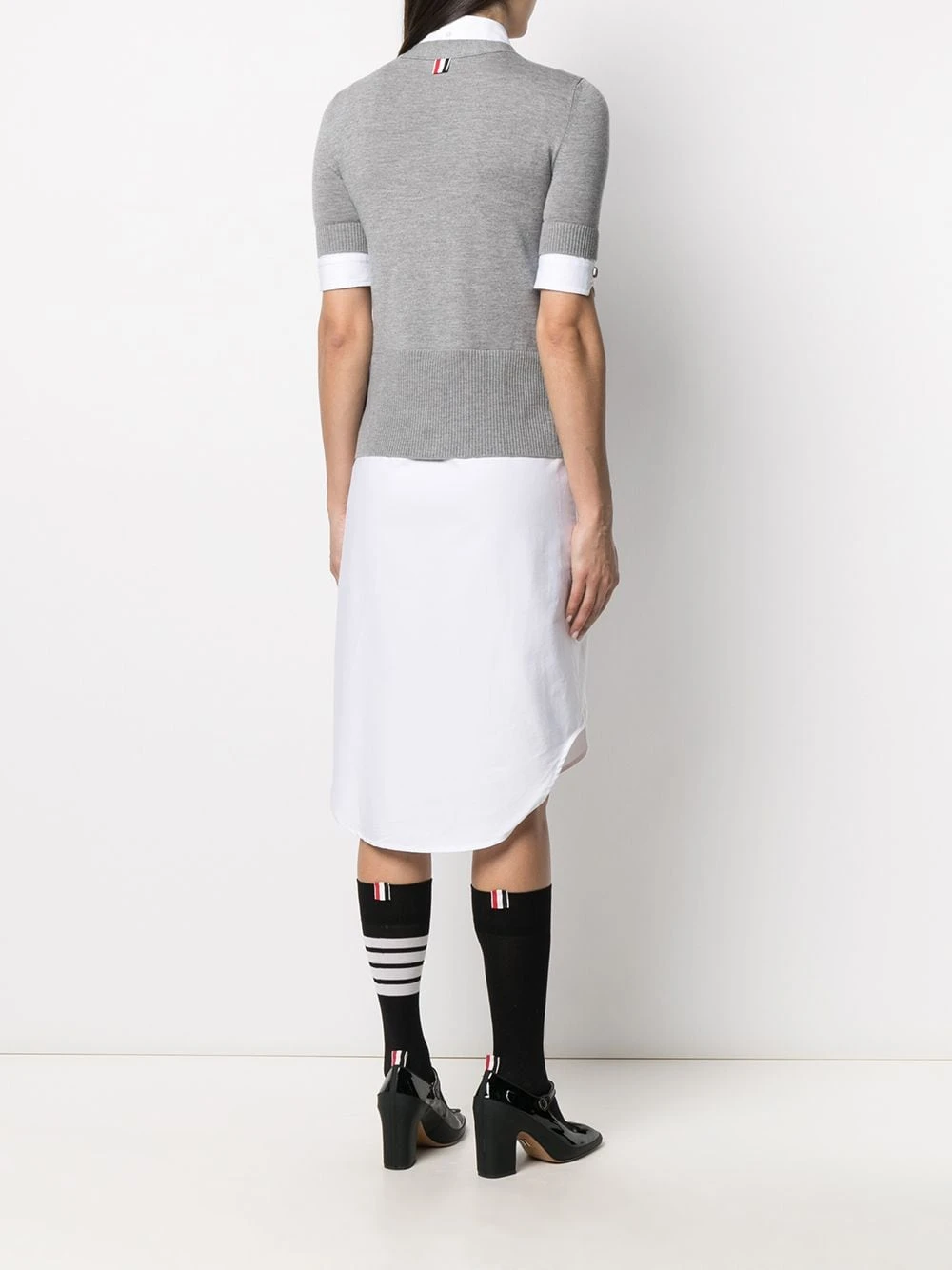 Hot Sale π Thom Browne Short sleeve V neck cardigan shirtdress day dresses of women 𧨠4 Thom Browne short-sleeve V-neck cardigan shirtdress
