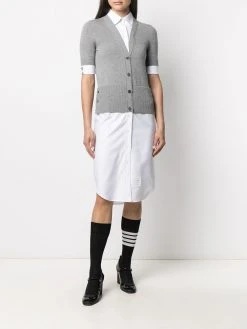 Thom Browne short-sleeve V-neck cardigan shirtdress