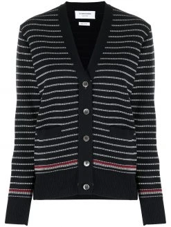 Thom Browne RWB stripe v-neck cardigan
