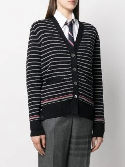 Thom Browne RWB stripe v-neck cardigan