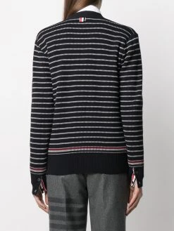 Thom Browne RWB stripe v-neck cardigan