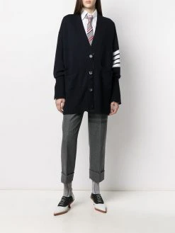 Thom Browne oversized 4-Bar stripe cardigan