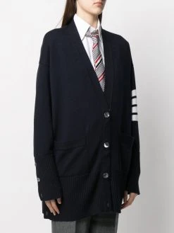 Thom Browne oversized 4-Bar stripe cardigan