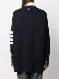 Thom Browne exaggerated fit crew neck 4-Bar jumper