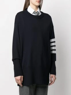 Thom Browne exaggerated fit crew neck 4-Bar jumper