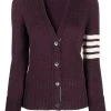 Thom Browne 4-Bar jersey stitch classic V-neck cardigan