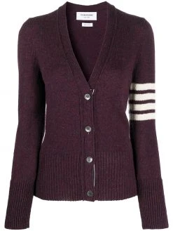 Thom Browne 4-Bar jersey stitch classic V-neck cardigan