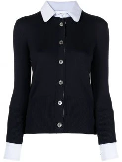 Thom Browne crew neck cardigan-shirt combo