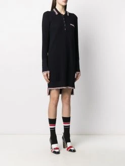Thom Browne RWB stripe textured stitch polo dress