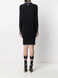 Thom Browne RWB stripe textured stitch polo dress