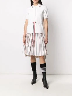 Thom Browne RWB-belt oversized polo shirt