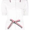 Thom Browne RWB-belt oversized polo shirt