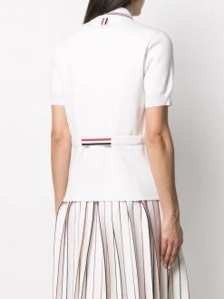 Thom Browne RWB-belt oversized polo shirt