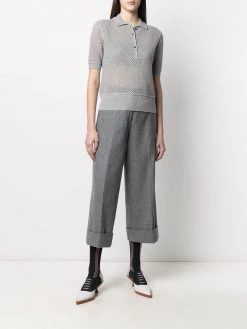 Thom Browne mesh cashmere polo shirt