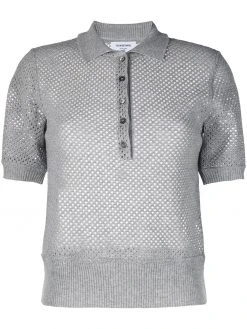 Thom Browne mesh cashmere polo shirt