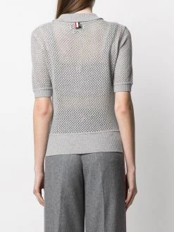 Thom Browne mesh cashmere polo shirt