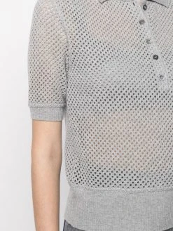 Thom Browne mesh cashmere polo shirt