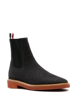 Thom Browne suede Chelsea boots with signature stripe detailing