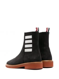 Thom Browne suede Chelsea boots with signature stripe detailing