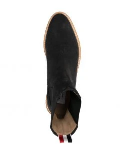 Thom Browne suede Chelsea boots with signature stripe detailing