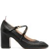 Thom Browne cross-strap detail brogued mary-jane pumps