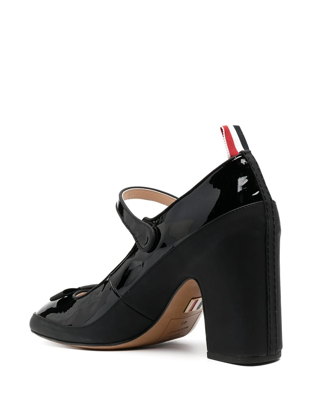 Hot Sale π Thom Browne Patent leather mary jane pumps with bow detail of women β 3 Thom Browne patent leather mary-jane pumps with bow detail