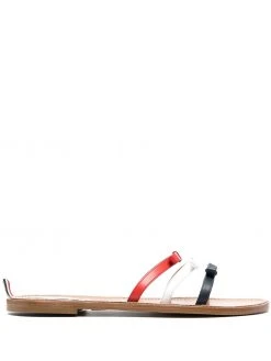 Thom Browne tricolour bow slide sandals