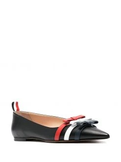 Thom Browne pointed ballerina pumps with bow detail