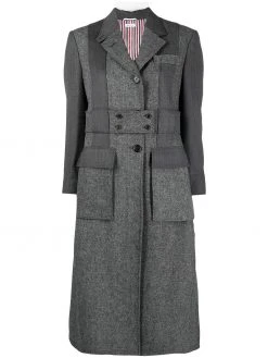 Thom Browne Norfolk open-pleat back overcoat