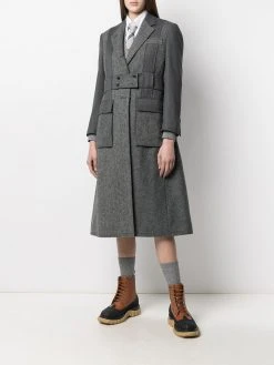 Thom Browne Norfolk open-pleat back overcoat
