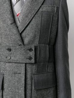 Thom Browne Norfolk open-pleat back overcoat