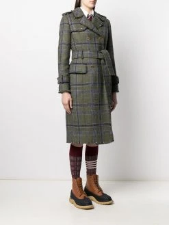Deals ❤️ Thom Browne Madras check trench coat trench coats & raincoats of women 🥰 9 Thom Browne madras-check trench coat