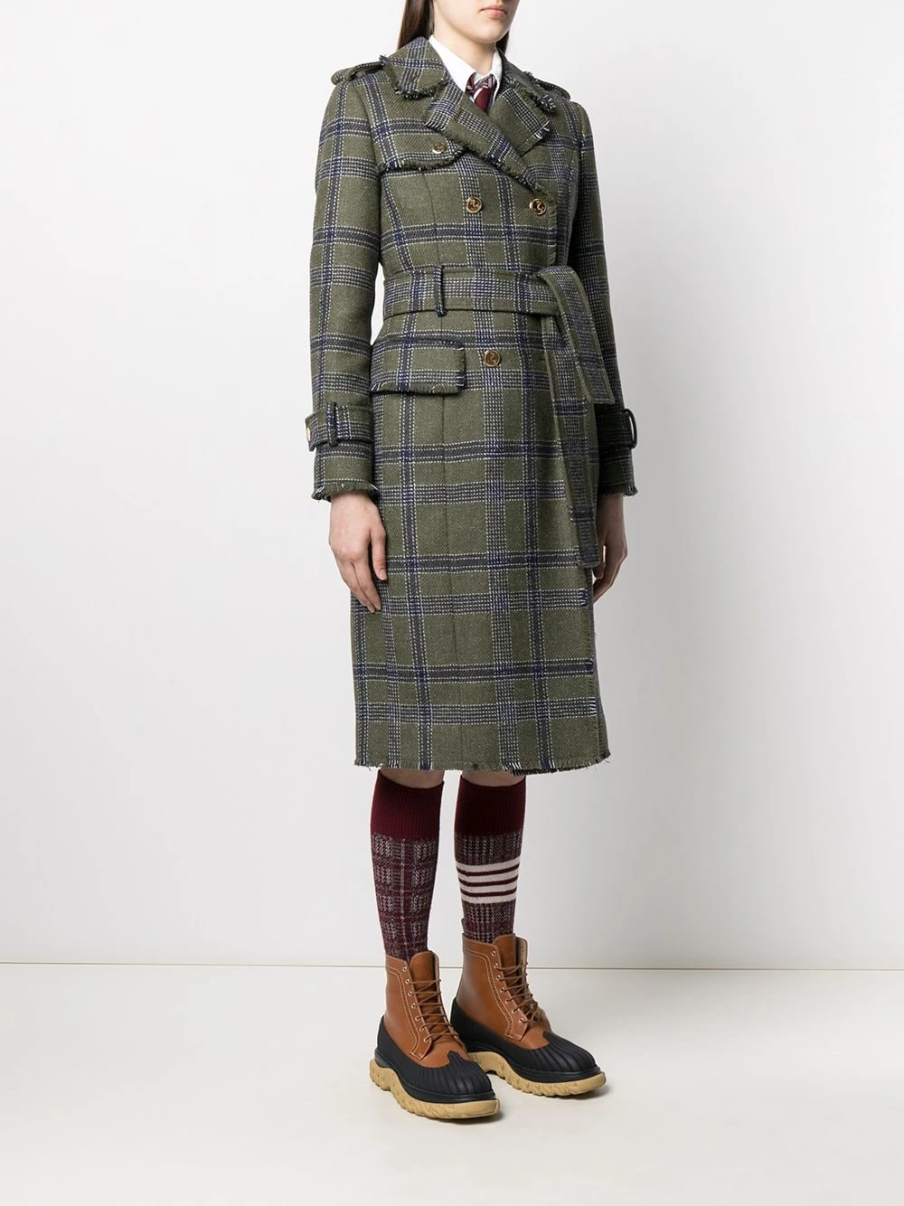 Deals ❤️ Thom Browne Madras check trench coat trench coats & raincoats of women 🥰 3 Thom Browne madras-check trench coat