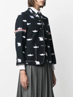 Best Pirce π Thom Browne Bear salmon blazer jacket blazers of women β¨ 9 Thom Browne bear salmon blazer jacket