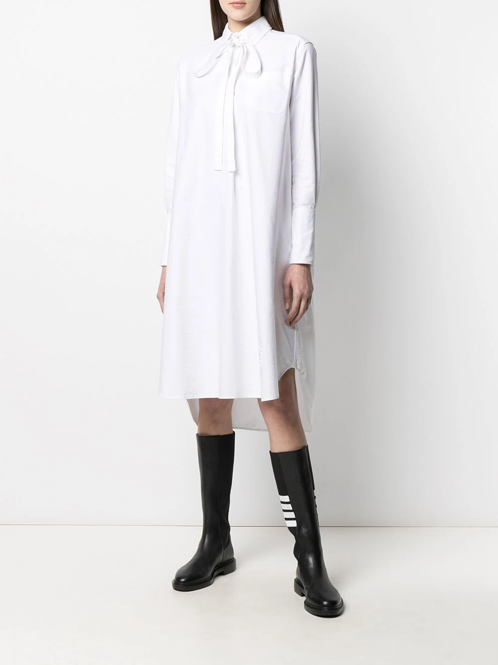 Deals π Thom Browne Tie fastening long sleeve shirt dress day dresses of women π 2 Thom Browne tie-fastening long-sleeve shirt dress