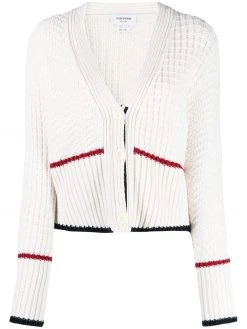 Thom Browne Fun-mix link-stitch cardigan