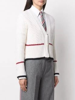Thom Browne Fun-mix link-stitch cardigan
