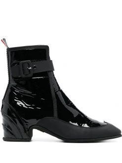 Thom Browne block-heeled galosh ankle boots