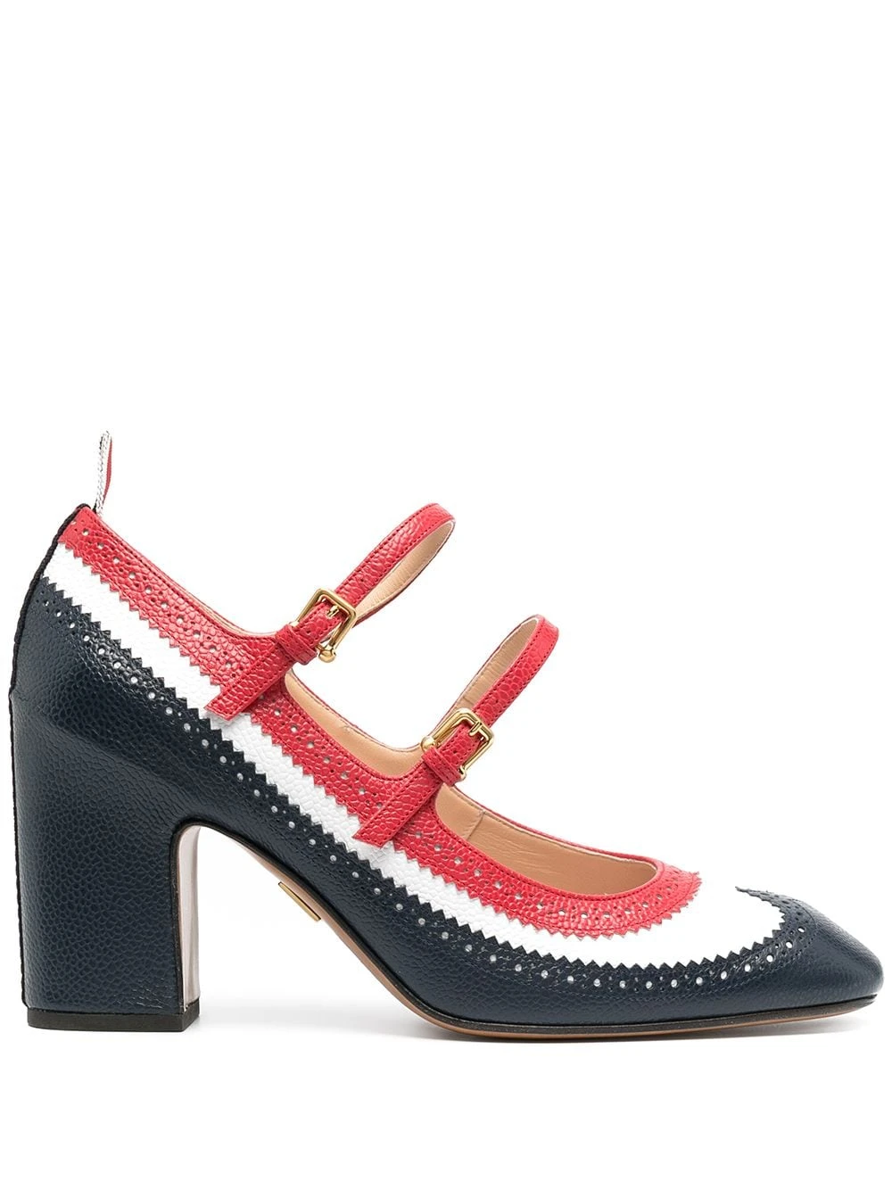 Wholesale β¨ Thom Browne Trim colour cross strap detail brogued mary jane pumps of women π 1 Thom Browne trim-colour cross-strap detail brogued mary-jane pumps