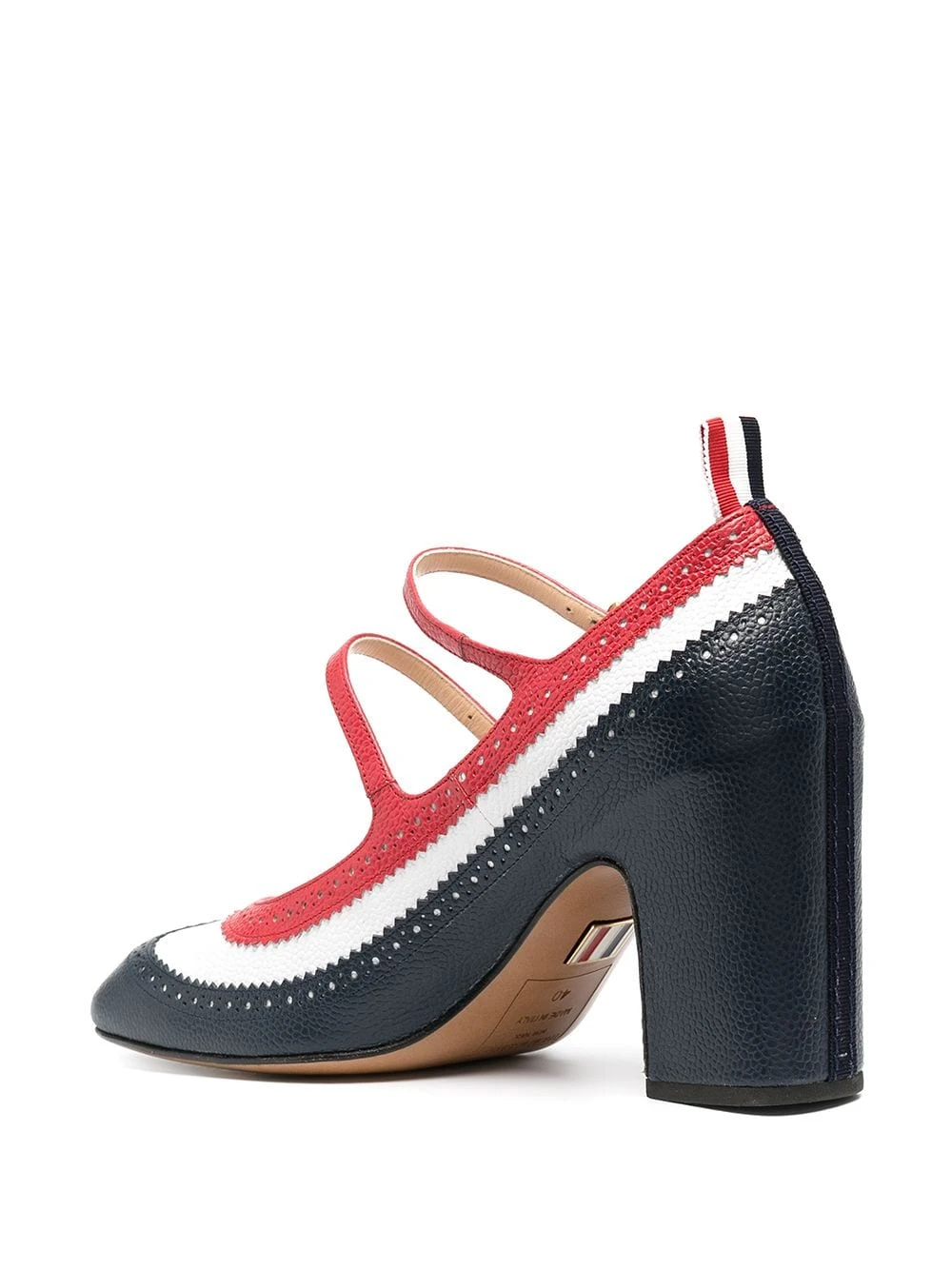 Wholesale β¨ Thom Browne Trim colour cross strap detail brogued mary jane pumps of women π 3 Thom Browne trim-colour cross-strap detail brogued mary-jane pumps