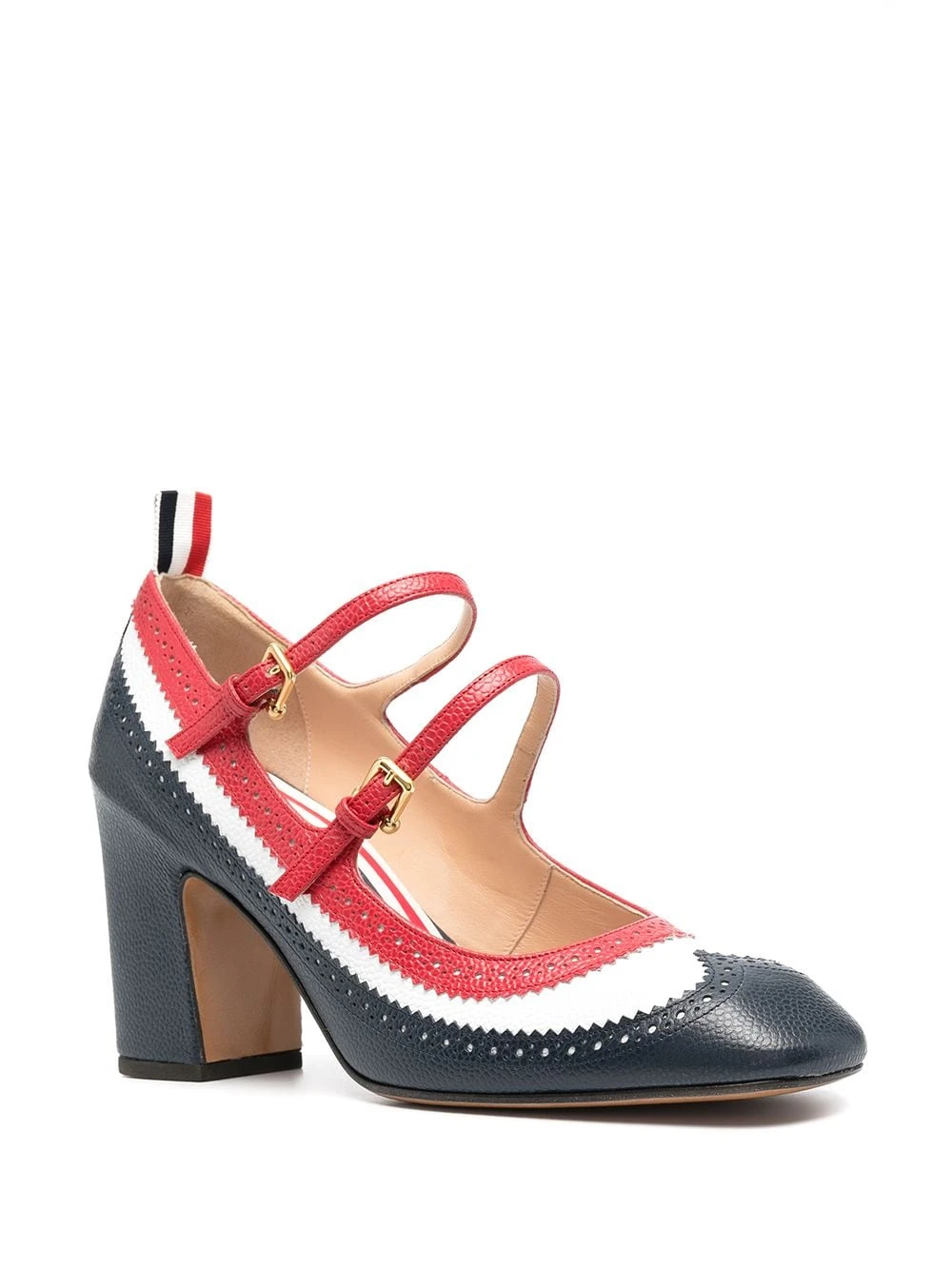Wholesale β¨ Thom Browne Trim colour cross strap detail brogued mary jane pumps of women π 2 Thom Browne trim-colour cross-strap detail brogued mary-jane pumps